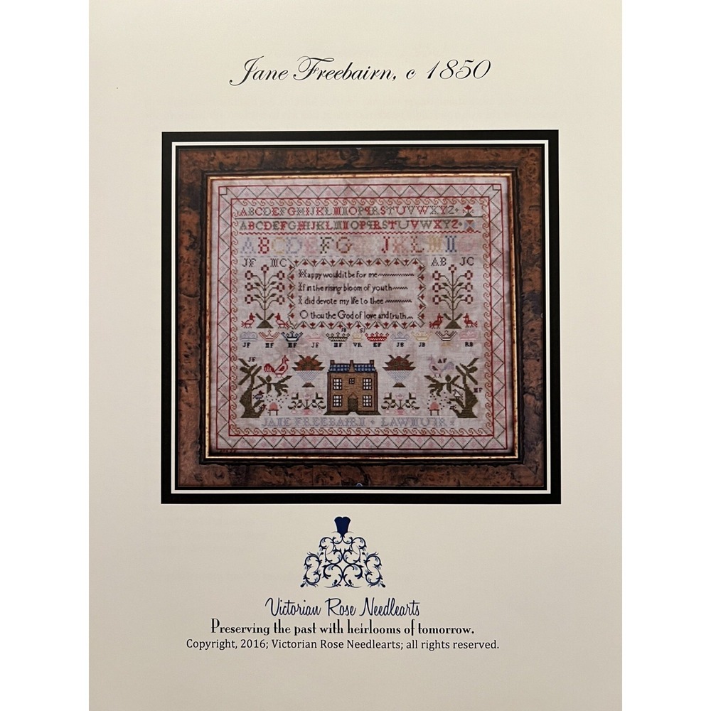Victorian Rose Needlearts‎ Jane Freebairn c 1850 Scottish Sampler Pattern Chart